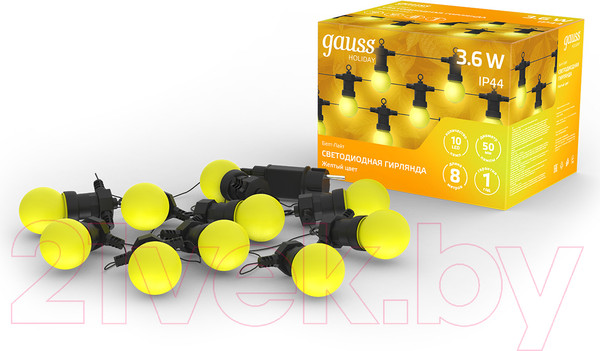 Изображение товара Светодиодная гирлянда Gauss Holiday HL065 (желтый)