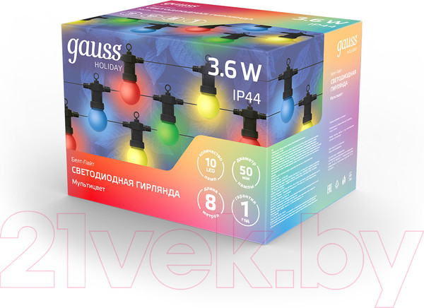 Изображение товара Светодиодная гирлянда Gauss Holiday HL060 (мультицвет)