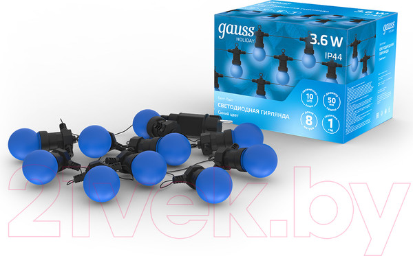 Изображение товара Светодиодная гирлянда Gauss Holiday HL063 (синий)