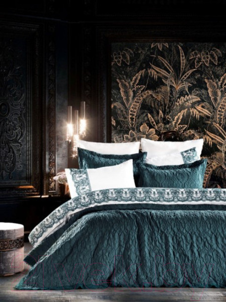 Изображение товара Комплект постельного белья с покрывалом Zebra Casa Norsia / Y 777 (изумруд)