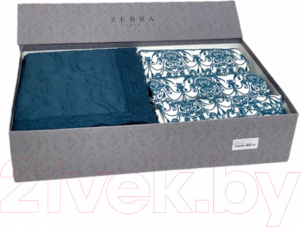 Изображение товара Комплект постельного белья с покрывалом Zebra Casa Norsia / Y 777 (изумруд)