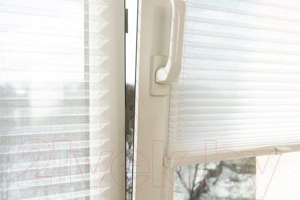 Изображение товара Штора-плиссе Delfa Plain Transparent СПШ-3504 (48x160, белый)