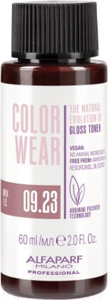 Изображение товара Крем-краска для волос Alfaparf Milano Color Wear Gloss Toner 09.23 (60мл, Soft Very Light Violet Golden Blonde)