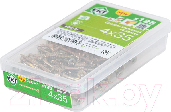 Изображение товара Саморез ЕКТ Усиленный по дереву TORX20 4.0x35 потайной / B009183 (125шт, желтый цинк)