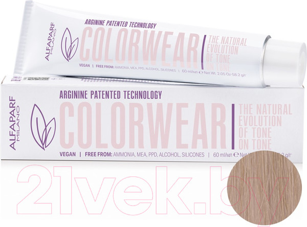 Изображение товара Крем-краска для волос Alfaparf Milano Color Wear 2020 Краситель тон-в-тон 10.31 (60мл, Lightest Golden Ash Blonde)