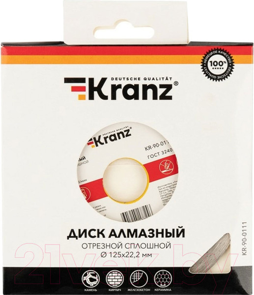 Изображение товара Отрезной диск алмазный Kranz KR-90-0111