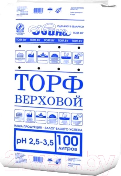 Изображение товара Торфяной грунт Двина Верховой Кипованный (pH 2.5-3.5, 100л)