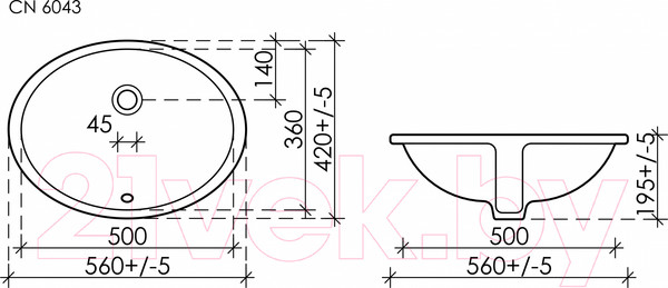 Изображение товара Умывальник Ceramica Nova Element CN6043