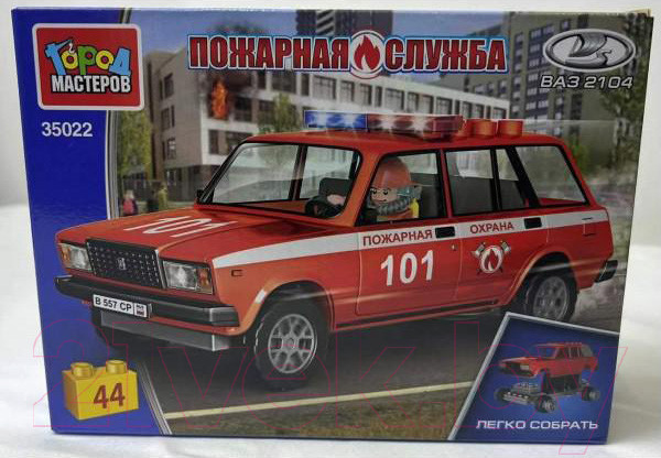 Изображение товара Конструктор Город мастеров Lada-2104 Пожарная служба / 35022-CY (44эл)