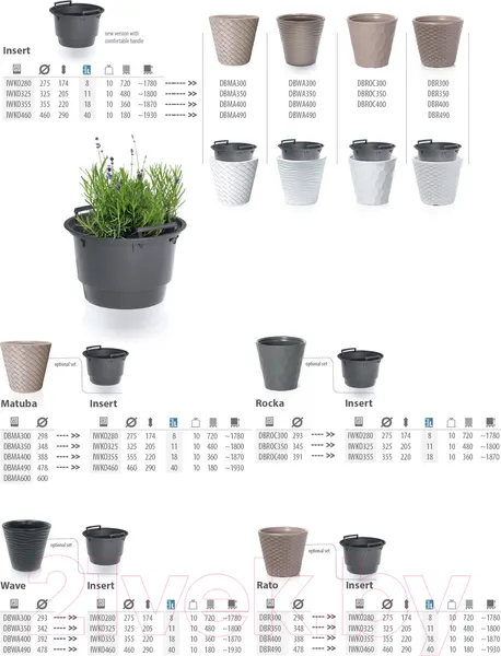 Изображение товара Вкладыш в кашпо Prosperplast Insert 355x355x220 / IWKO355-S411