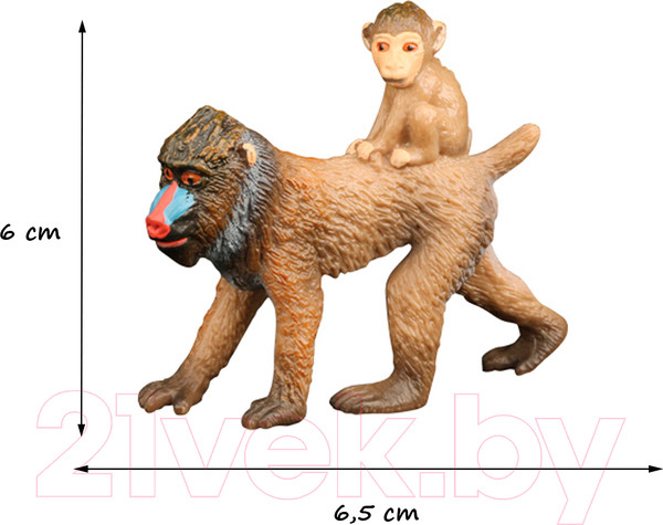 Изображение товара Фигурка коллекционная Masai Mara Мир диких животных Обезьяна Мандрил с детенышем / MM211-162