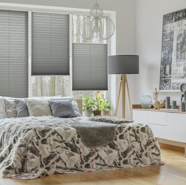 Изображение товара Штора-плиссе Delfa Walnut СПШ-3401 (52x160, антрацит)