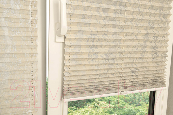 Изображение товара Штора-плиссе Delfa Mirror СПШ-3903 (34x160, серый/кремовый)