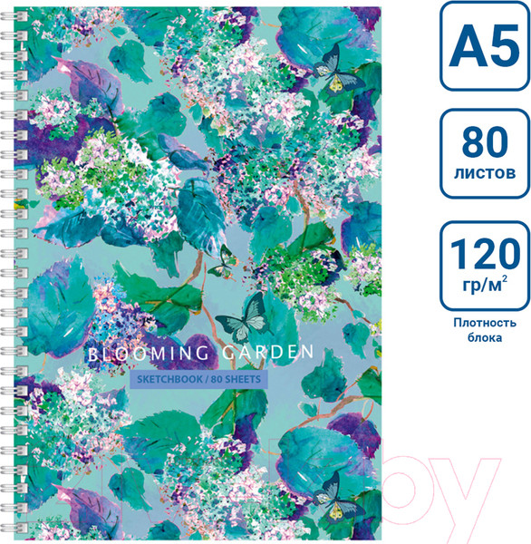 Изображение товара Скетчбук BG Цветение / СТ5гр80_лм_вл 9776 (80л)