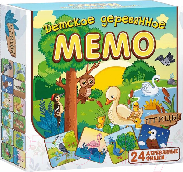 Изображение товара Настольная игра Нескучные игры Мемо Птицы / 8504
