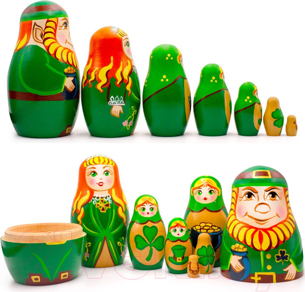 Изображение товара Матрешка сувенирная Брестская Фабрика Сувениров Ко Дню Святого Патрика / 7321