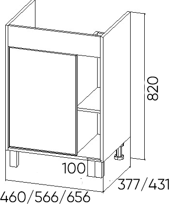 Изображение товара Тумба под умывальник Viant Бостон Como 50 / VBOS50COG-T1ST