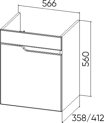 Изображение товара Тумба под умывальник Viant Куба Como 60 / VKUB60CO-T1STP