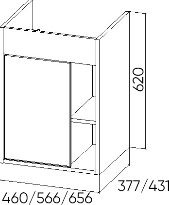 Изображение товара Тумба под умывальник Viant Бостон Como 60 / VBOS60COG-T1STP