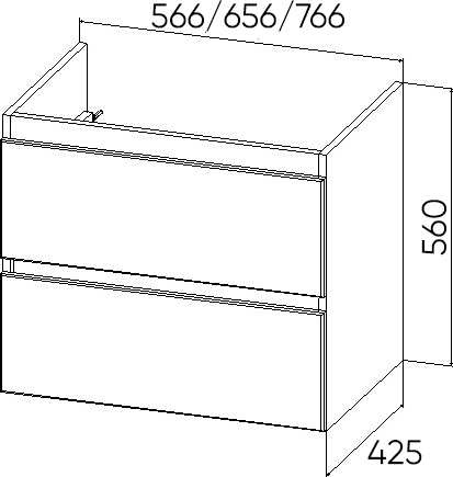 Изображение товара Тумба под умывальник Viant Мальта Como 60 / VMAL60CO-T2YP
