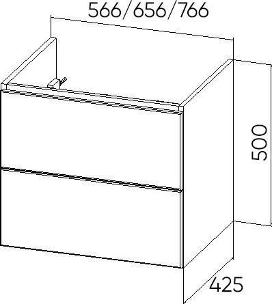 Изображение товара Тумба под умывальник Viant София Como 80 / VSOF80CO-T2YP