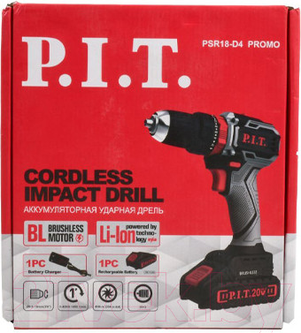 Изображение товара Аккумуляторная дрель-шуруповерт P.I.T PSR18-D4 Promo