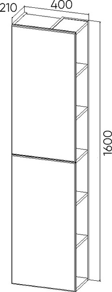 Изображение товара Шкаф-пенал для ванной Viant Бостон / VBOS400G-PENP