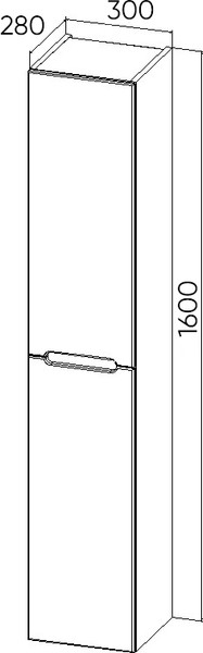 Изображение товара Шкаф-пенал для ванной Viant Марсель / VMAR300-PEN