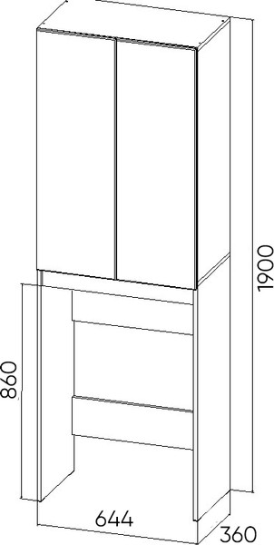 Изображение товара Шкаф для ванной Viant Бостон / VBOS645-SHSM