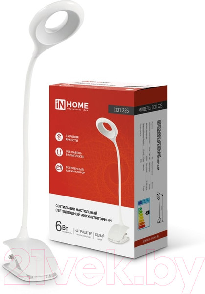 Изображение товара Настольная лампа INhome ССП 22Б 6Вт 480Лм / 4690612035826 (белый)