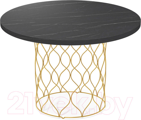Изображение товара Журнальный столик Sheffilton SHT-TU49/TT 60 ЛДСП (золото/камень пьетра гриджио черный)