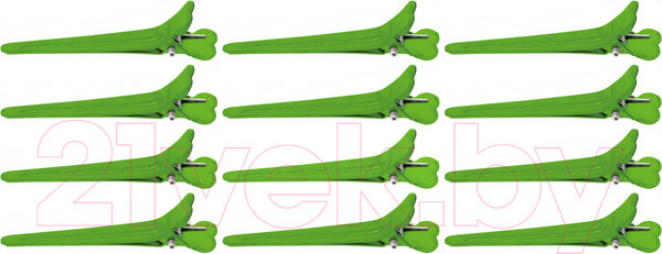 Изображение товара Набор зажимов для волос Dewal CL2415 (12шт, зеленый)