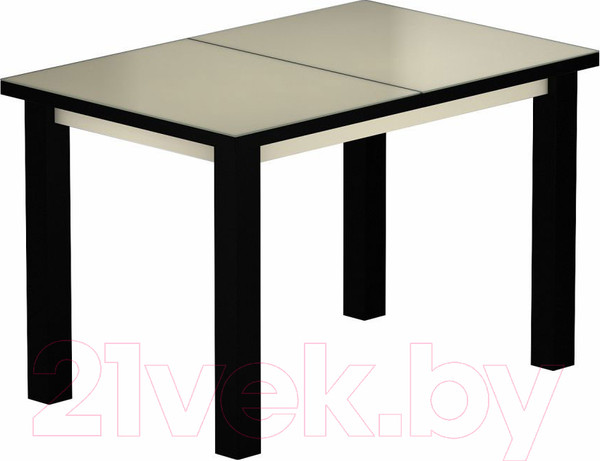 Изображение товара Обеденный стол Васанти Плюс ВС-54 110/150x70М (бежевый матовый/черный)