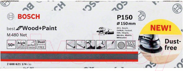 Изображение товара Шлифлист Bosch 2.608.621.174 (50шт)