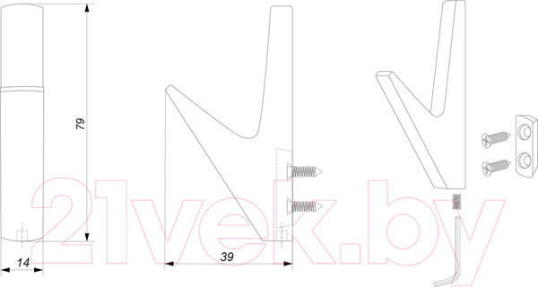 Изображение товара Крючок для одежды Boyard Sinus K106MDN.13