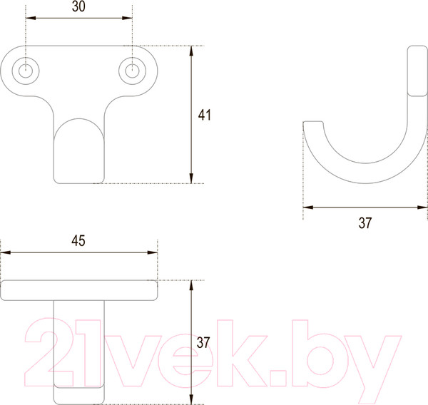 Изображение товара Крючок для одежды Boyard Twin K120BL.2