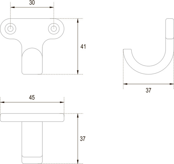 Изображение товара Крючок для одежды Boyard Twin K120W.2