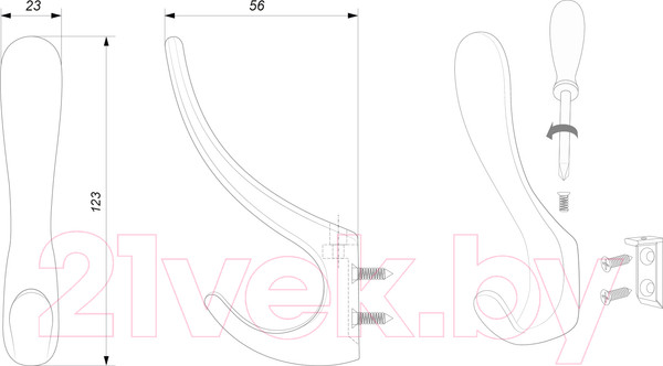 Изображение товара Крючок для одежды Boyard Ola K205BL.9