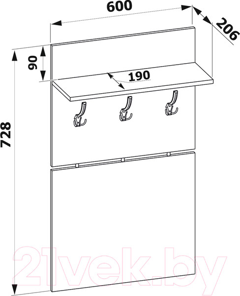 Изображение товара Вешалка для одежды Сокол-Мебель ВШ-4 (белый)