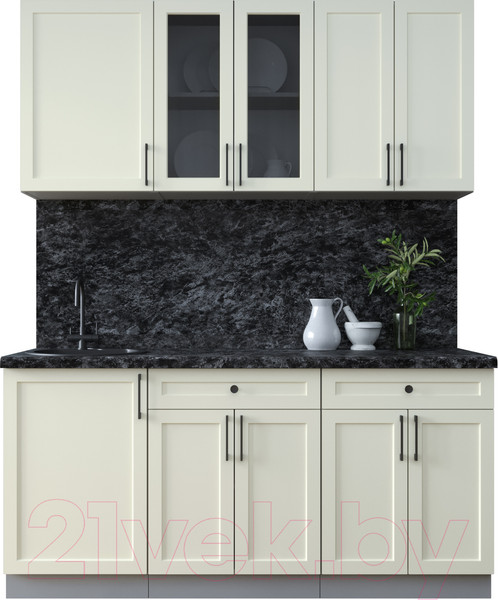 Изображение товара Кухонный гарнитур Интерлиния Тренд 1.7А (белый/белый/кастилло темный)