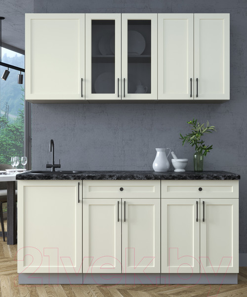 Изображение товара Кухонный гарнитур Интерлиния Тренд 1.7А (белый/белый/кастилло темный)