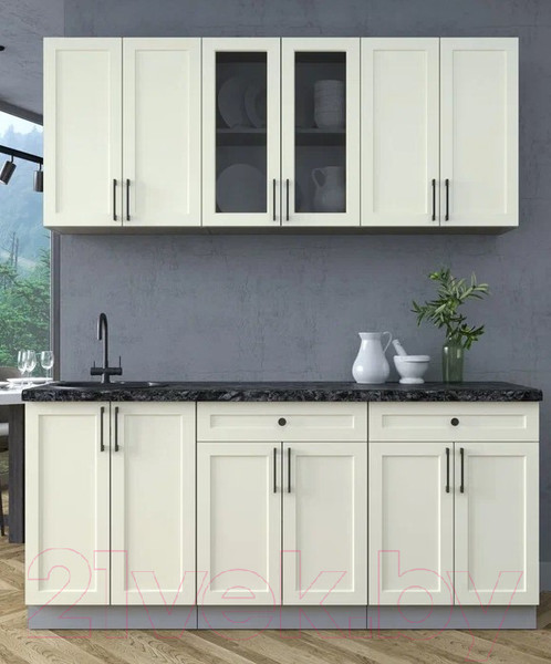 Изображение товара Кухонный гарнитур Интерлиния Тренд 1.8А (белый/белый/кастилло темный)