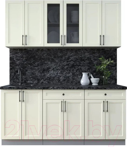 Изображение товара Кухонный гарнитур Интерлиния Тренд 1.8А (белый/белый/кастилло темный)