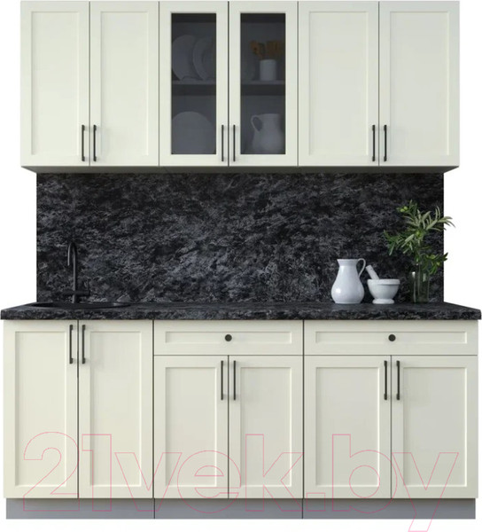 Изображение товара Кухонный гарнитур Интерлиния Тренд 1.9А (белый/белый/кастилло темный)