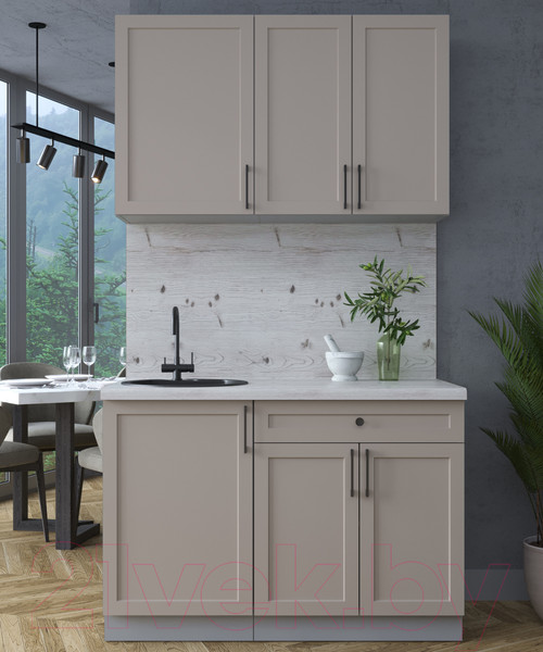 Изображение товара Кухонный гарнитур Интерлиния Тренд 1.2А (луна/луна/бискайская сосна)