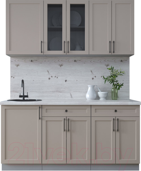 Изображение товара Кухонный гарнитур Интерлиния Тренд 1.7А (луна/луна/бискайская сосна)