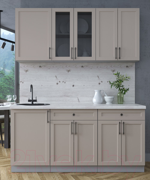 Изображение товара Кухонный гарнитур Интерлиния Тренд 1.7А (луна/луна/бискайская сосна)