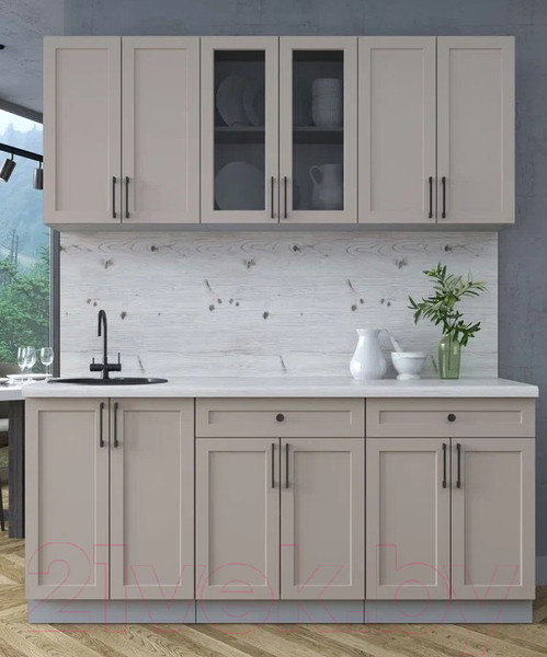 Изображение товара Кухонный гарнитур Интерлиния Тренд 1.8А (луна/луна/бискайская сосна)