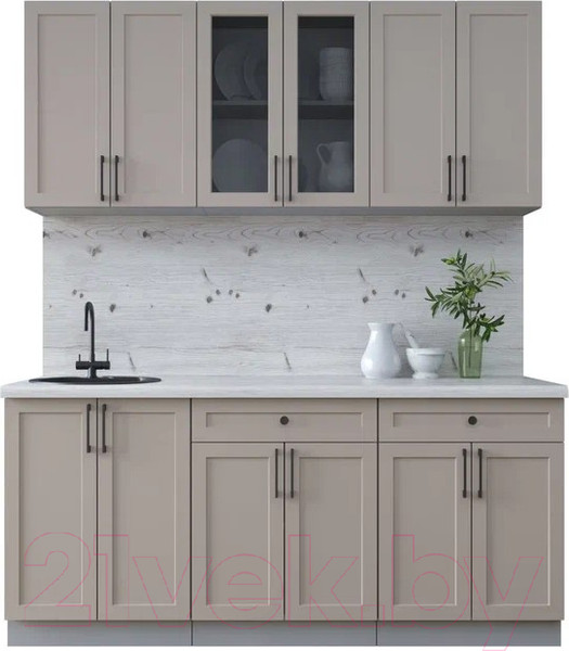 Изображение товара Кухонный гарнитур Интерлиния Тренд 1.8А (луна/луна/бискайская сосна)