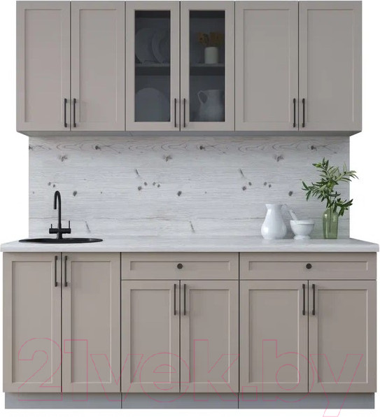 Изображение товара Кухонный гарнитур Интерлиния Тренд 1.9А (луна/луна/бискайская сосна)